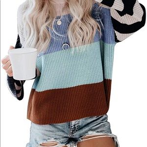 Oversized Loose Knit Stripe Sweater